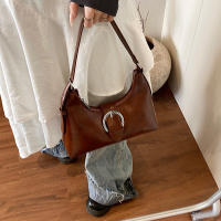 Bolso de hombro en forma de media luna, bolso hobo de piel sintética, bolso de mano de color sólido con cierre de cremallera, forro de poliéster, limpieza en seco profesional o lavado a mano, para mujer - details 9