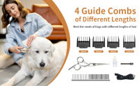 Cortapelos para perros, poco ruido, kit de aseo para perros silencioso de 2 velocidades, cortapelos inalámbrico recargable para mascotas, afeitadora para perros pequeños y grandes, gatos y animales - details 2