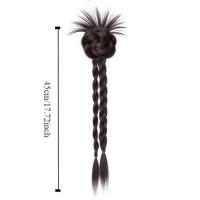 Peluca con moño de flores sintéticas, extensiones de cabello con Clip, trenza torcida, cola de caballo, moño rizado Natural y esponjoso - details 0