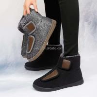 Nuevos botines negros de felpa adecuados para mujeres, cubiertas de gancho y bucle fáciles de usar, zapatos de nieve para mujeres mayores 35-46 grandes anti - details 9