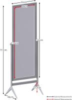 Espejo rectangular de cuerpo entero, de pie, de madera, giratorio, para dormitorio, pasillo, cómoda, color negro - details 30