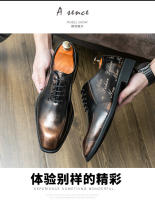 Vestido de cuero Oxford con cordones para hombre, Zapatos de negocios, color sólido, gran tamaño - details 15
