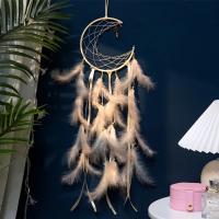 Atrapasueños de Luna, campanas de viento de plumas, adornos colgantes de pared tejidos a mano para dormitorio, regalos de Festival de cumpleaños, manualidades de decoración del hogar - details 2