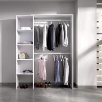 Armario Vestidor Abierto con cuatro estantes - Blanco - 187x140/110x40 cm - details 1