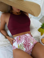 Sexy de cintura alta Bikini nueva Halter traje de baño mujeres bañador Bikini femenino de impresión traje de baño de verano Biquini - details 8