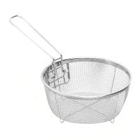 Cesta para freír profunda de acero inoxidable con mango largo, colador multifuncional para freidora, fácil de limpiar, cesta desmontable para freidora, cocina - details 1