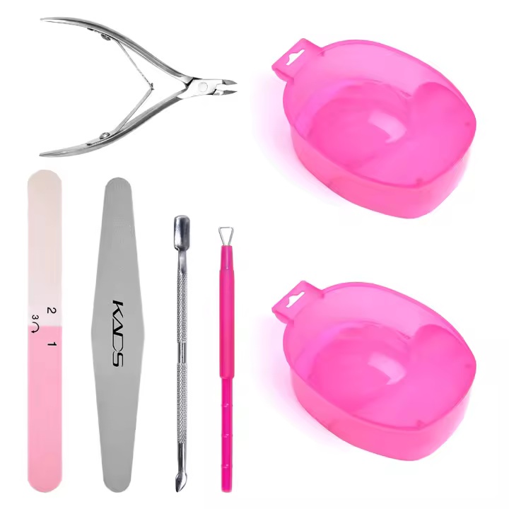 Bol Kit de Herramientas de Limpieza de Uñas KADS 7PCS Removedor de Esmalte de Uñas Pusher de Cutícula Raspador de Uñas Para Salón de Uñas Producto Normal - 1