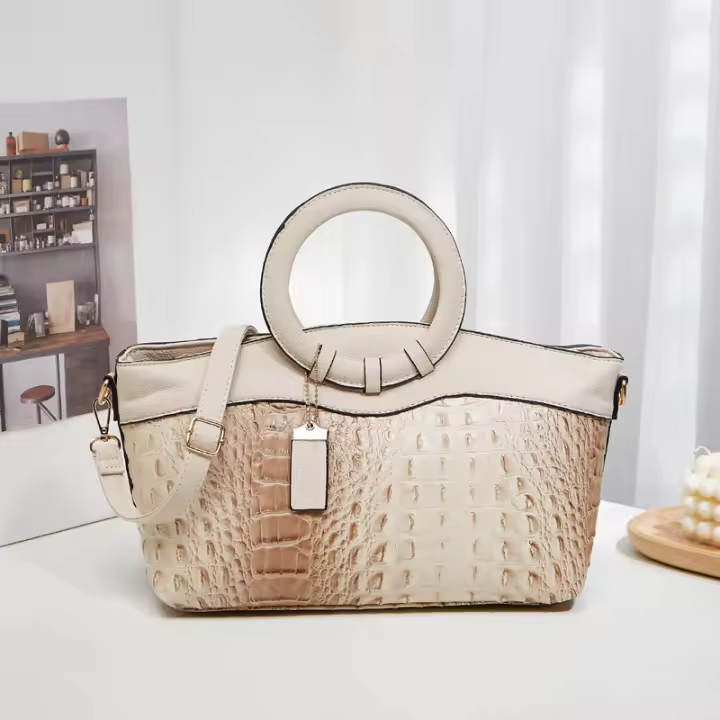 Estilo de bolso de mujer nuevo patrón de cocodrilo personalizado anillo hombro oblicuo span bag - 1