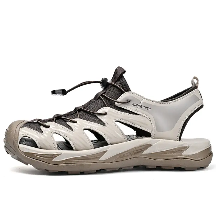 Sandalias de piel de vaca informales de gran tamaño, zapatos de playa de verano para hombres, sandalias deportivas al aire libre, sandalias de montañismo, zapatos creek - 1