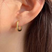 Aretes de Acero Inoxidable Gruesos Diseño Ovalado Elegante para Mujeres Joyería Punk Distintiva - details 1