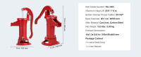 SucceBuy Bomba de jarra manual antigua, elevación máxima de 25 pies, bomba de agua manual de hierro fundido con mango ergonómico G1-5/8" fácil de instalar, granja de jardín al aire libre vintage, rojo - details 6
