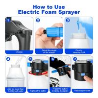 PULVERIZADOR eléctrico de espuma presurizada de 1,5 litros para lavado de coches, pulverizador eléctrico de espuma con Cable USB, para el hogar y el jardín - details 4