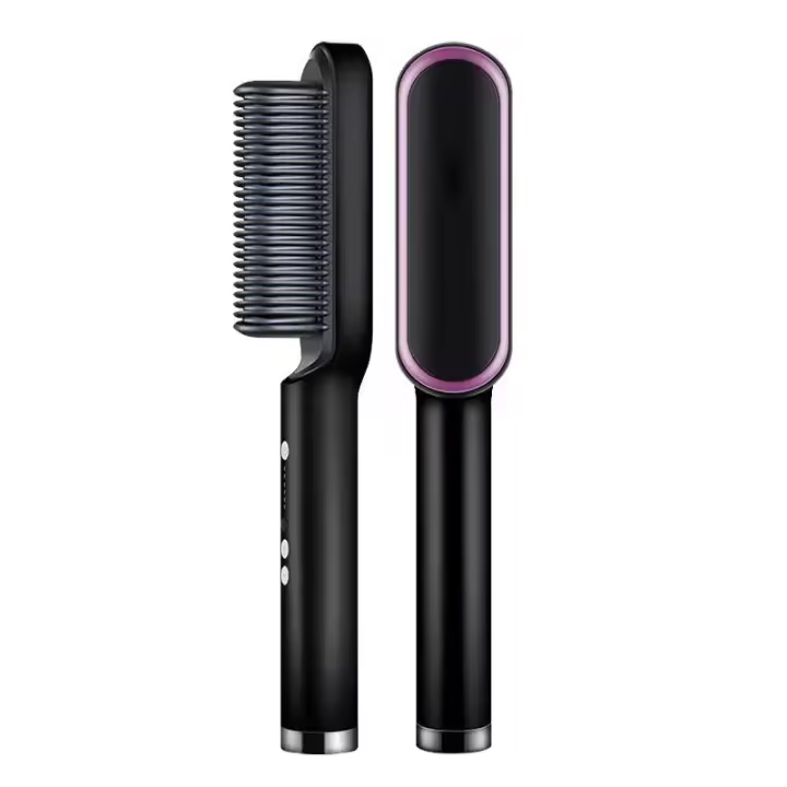Peine alisador de pelo termostático, 5 configuraciones de temperatura, cepillo alisador, cepillo alisador de pelo profesional de calor rápido - 1