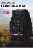 Bolsas de Trekking de 130L para hombre, mochila de escalada con cordón de rayas reflectantes para acampar al aire libre, senderismo, bolso de viaje, mochilas de equipaje - details 1
