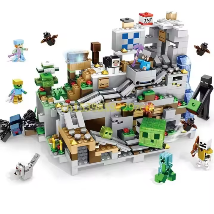 584 unidades. Juego My World The Deep Dark Battle Mountain Cave my world Village Juguetes de bloques de construcción para niños regalo de Navidad - 1