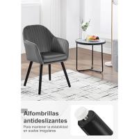 Silla de Comedor Estilo Vintage Juego de 1, Silla Cocina, Silla Nordica con Respaldo y Reposabrazos, Tela Pana, Estructura de Madera, Sillas para Tocador, Escritorio, Crema, EZS26cm-1 - details 59