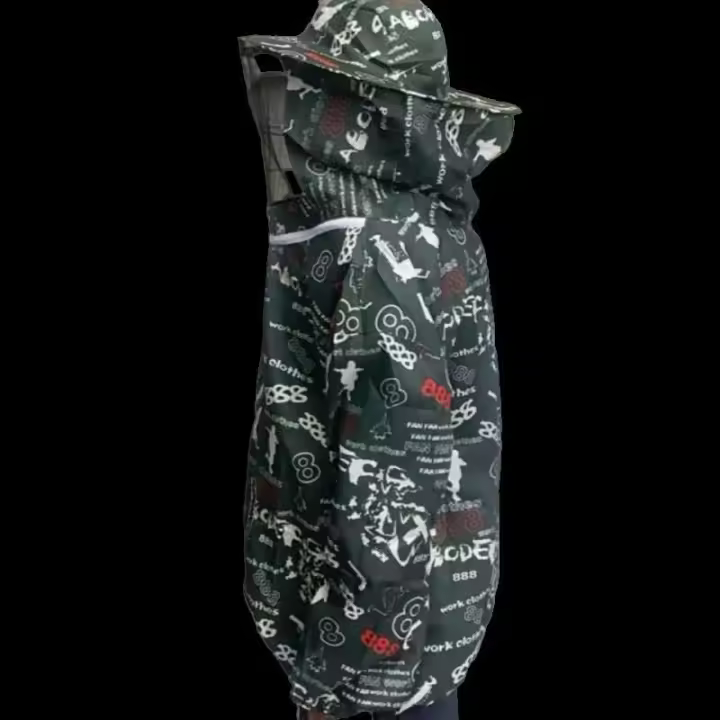Conjunto de Abrigo y Velo TRE Plegable Cubierta Protectora de Apicultura con Cremallera Doble - 1