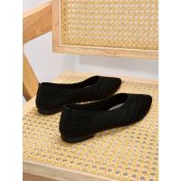 Nuevos Zapatos planos con punta puntiaguda para oficina, barco, Color sólido, tejidos, sin cordones, zapatillas De Ballet informales, mocasines para Mujer, Zapatos De Mujer - details 12