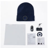 Gorro de música Compatible con Bluetooth V5.0 para hombres y mujeres gorro recargable con 3 modos de luz LED tejido de punto cálido regalo de Navidad de invierno - details 11