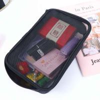 Neceser de viaje con cremallera de nailon Simple para mujer, bolsa de almacenamiento para baño, estuche de maquillaje, bolsa de almacenamiento de cosméticos de malla - details 10