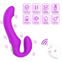 Consolador masajeador de próstata Anal sin tirantes para mujer, vibrador doble femenino, punto G, Juguetes sexuales para adultos, pareja, 10 velocidades - details 19