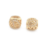 Cuentas de Espaciador de Barril de Brass Dorado de 18K Accesorios de Joyería DIY para Mujeres - details 78