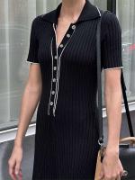 TARUXY-Vestidos largos ajustados de punto para mujer, vestidos largos informales holgados de cintura alta con temperamento elegante para otoño - details 3