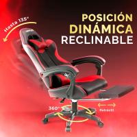 Silla Gaming Profesional con Masajeador - Silla de Oficina Ergonómica con Reposapiés, Altura Regulable y Respaldo Abatible - Silla Gamer para Juegos - details 11
