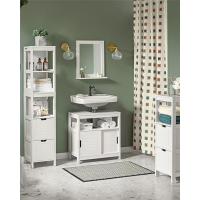 Mueble para Debajo del Lavabo Armario de Baño de Suelo 1 Estante y 2 Puertas Correderas Blanco 60 x 30 x 60 cm FRG128-II-W ES - details 14