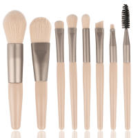 8 Uds mini maquillaje pincel set morandi portátil estilo suave cabello belleza para principiantes juego de herramientas - details 7