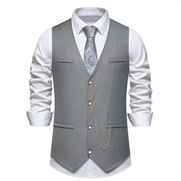 Chaleco Tre para hombre, adecuado para banquetes de boda con cuello en V, primavera y verano. - 1