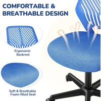 Silla Escritorio de Oficina Ergonómica Silla Giratoria Altura Ajustable sin Reposabrazos Asiento Malla Rosa - details 41