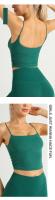 Tops con tirantes de Color sólido para mujer, ropa de Yoga deportiva, con pliegues, transpirable, para gimnasio, entrenamiento, correr - details 11