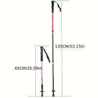 Bastón de senderismo telescópico de aleación de aluminio, 2 piezas, ligero, portátil, para acampar al aire libre, Trekking, Montañismo - details 0
