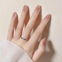 24PCS Uñas Postizas De Té Negro Húmedo Con Hielo Para Hombre Líneas Sencillas DIY Arte De Uñas Material De Resina - details 1