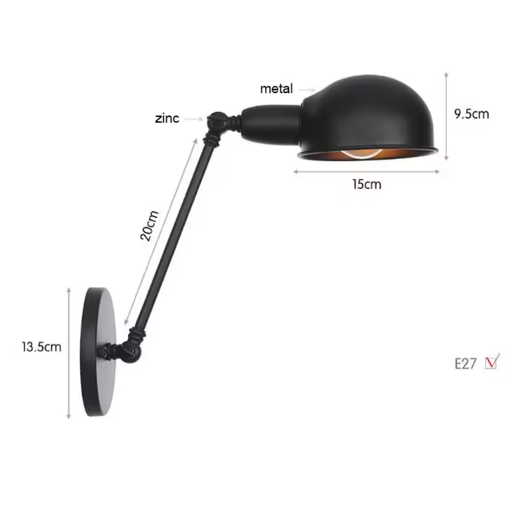 Lámpara de pared Retro para decoración Industrial del hogar, iluminación de baño, sombra de hierro E27, Edison, 1/2/3 luces - 1
