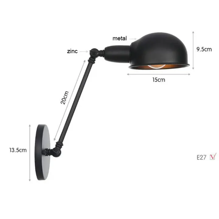 Lámpara de pared Retro para decoración Industrial del hogar, iluminación de baño, sombra de hierro E27, Edison, 1/2/3 luces - 1