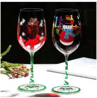 Copa de Tema Navideño Pinta a Mano 16oz Vino Copa de Santa Claus, Lluvicero, Renos - details 14