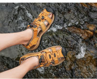 Sandalias de cuero para hombre, zapatos informales antideslizantes para playa y exterior, talla grande 38-48 - details 18