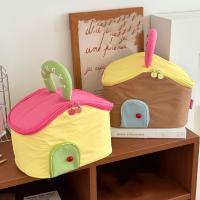 Bolsa de maquillaje de mano impermeable, bolsa de cosméticos multifuncional de nailon con forma de casa, bolsa de almacenamiento para el cuidado de la piel con dibujos animados de gran capacidad - details 10