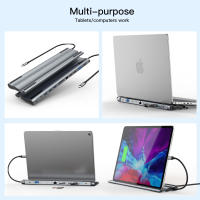 Estación de Acoplamiento de Aluminio Mslforce Ultrafina, Todo en Uno, con Puertos USB-A, USB-C, HDMI, VGA, Ethernet, Ranuras para Tarjetas SD/TF Para iPad, iPhone 15, PC de Tablet Certificado CE - details 4