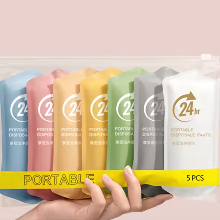 Bragas desechables sin rastro para mujer, ropa interior de algodón con entrepierna de talla grande a rayas, sin costuras, lencería, ropa interior de cintura media, 5 uds. - 1
