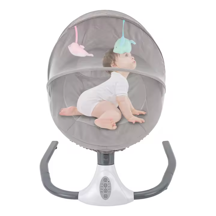 Mecedora eléctrica portátil para bebé, cuna plegable con Control remoto de música, Bluetooth, 3 colores - 1
