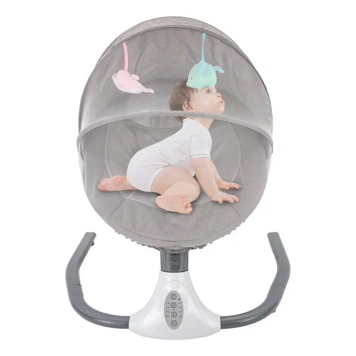Mecedora eléctrica portátil para bebé, cuna plegable con Control remoto de música, Bluetooth, 3 colores - 1