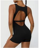 Traje de Yoga de Color sólido para mujer, traje deportivo sin costuras con espalda alta y realce de cadera, ropa deportiva transpirable de secado rápido para exteriores - details 11