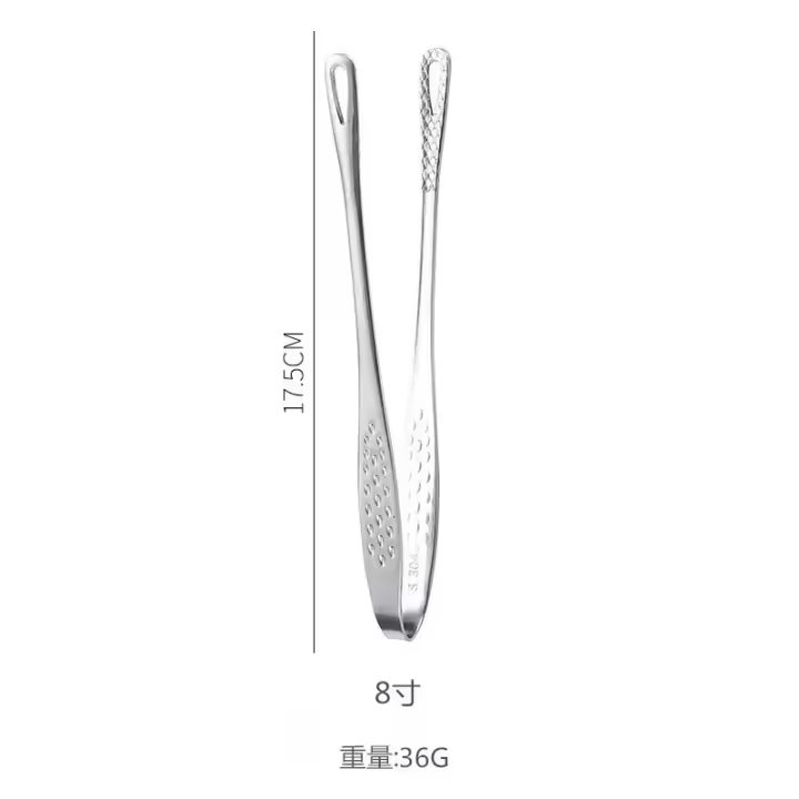 Pinza para barbacoa coreana de acero inoxidable 304, parrilla para barbacoa, cocina, salteado antideslizante grueso con pinzas para carne y comida - 1