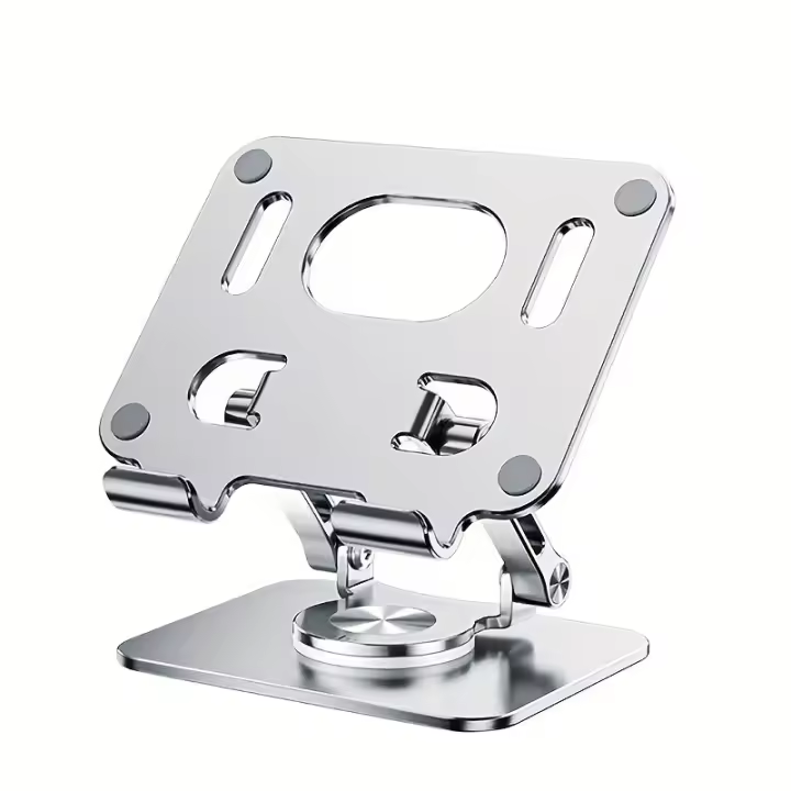 Soporte plegable para tableta con rotación de 360 °, accesorio ajustable de aluminio para teléfono, de 4,7 a 12 pulgadas, para IPad MiPad MatePad Tab - 1