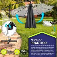 Parasol Excentrico de Sombrilla con 32 Luces LED Solar Giratorio 360º, Protección UV - details 38