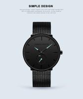 Reloj de Acero Inoxidable Impermeable de Diseño Sencillo Automático, Correa de Cuero, Marca Superior, Elegante para Hombres - details 1