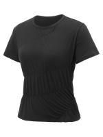 Camiseta elegante de verano Y2k para mujer, camisetas básicas de manga corta con cuello redondo arrugado, ropa de calle estética - details 15